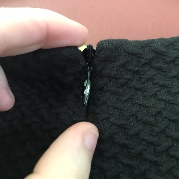 Ganni Black Textured Fit & Flare Dress XS - Picture 7 of 9